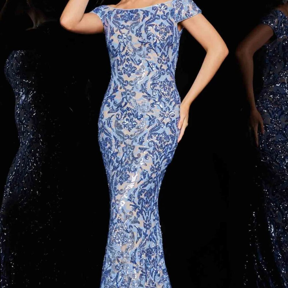 Jovani Off the Shoulder Sequin Gown - 1122